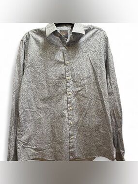 Ben Sherman Navy and Light Gray Patterned Dress Shirt